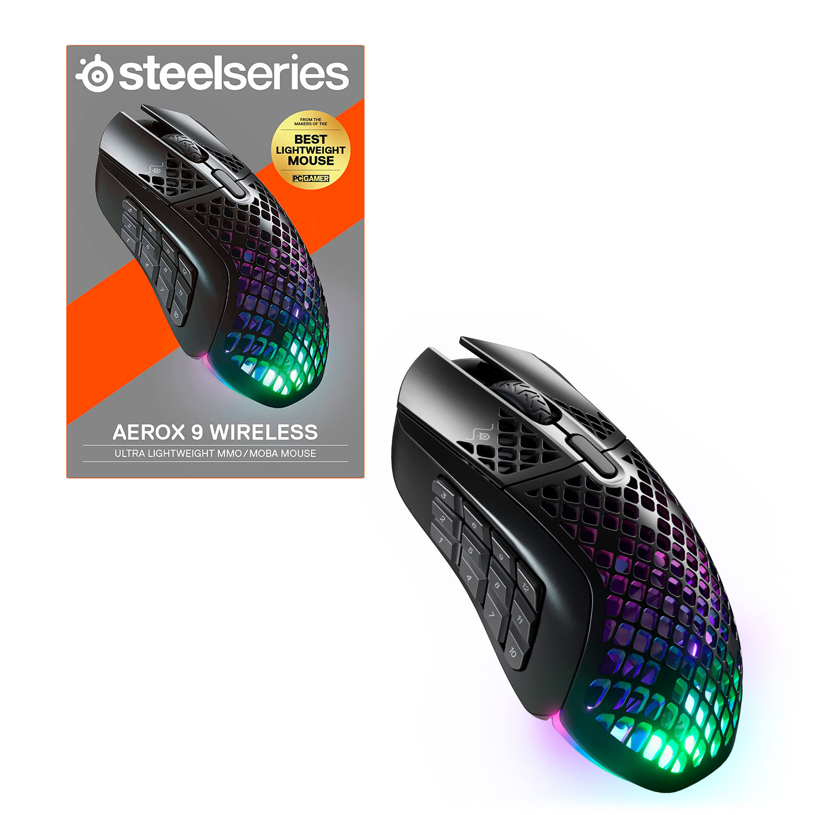 Aerox 9 Wireless, Lightweight Wireless MMO & MOBA gaming mouse