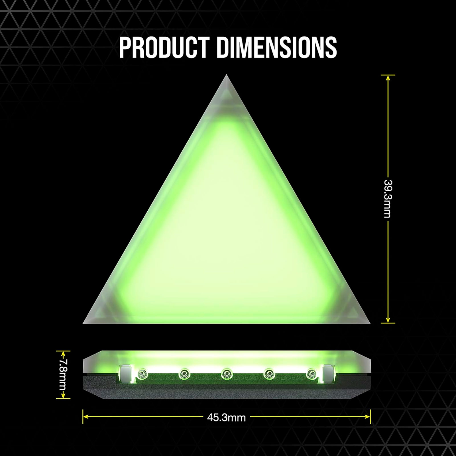 iCUE LC100 Case Accent Lighting Panels — Mini Triangle — 9x Tile Starter Kit