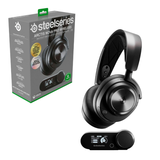  SteelSeries Arctis Pro Wireless Gaming Headset - High Fidelity  2.4 GHz Wireless - Mixable Bluetooth - Non-Stop Dual Battery - OLED Base  Station - AI Noise Canceling Mic - PC, PS5, PS4, Mobile - Black